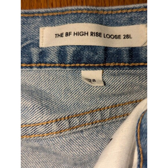 Denim Forum Aritzia Size 28L BoyFriend Highrise Loose Destroyed Jeans s12 - Picture 5 of 5
